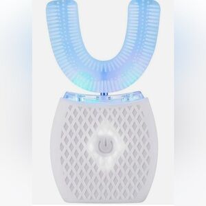 LED U-Shaped Teeth Whitening Device - White & Light Blue